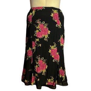Vintage JM Collection by Jennifer Moore Rose Floral Rayon Lined Skirt